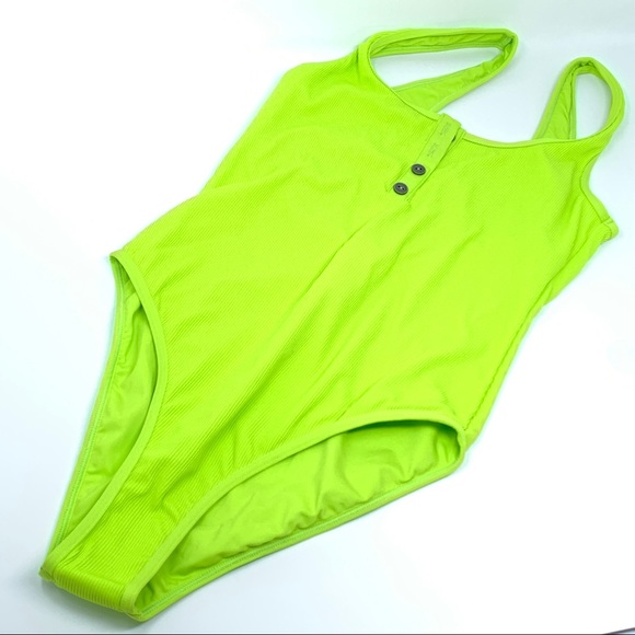 L*Space Ribbed Float On One Piece Neon Swimsuit - Picture 3 of 7